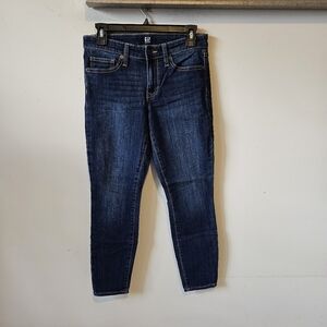 GAP Dark Indigo Wash Mid-Rise Skinny Fit Ankle Jeans Jeggings Sz. 26